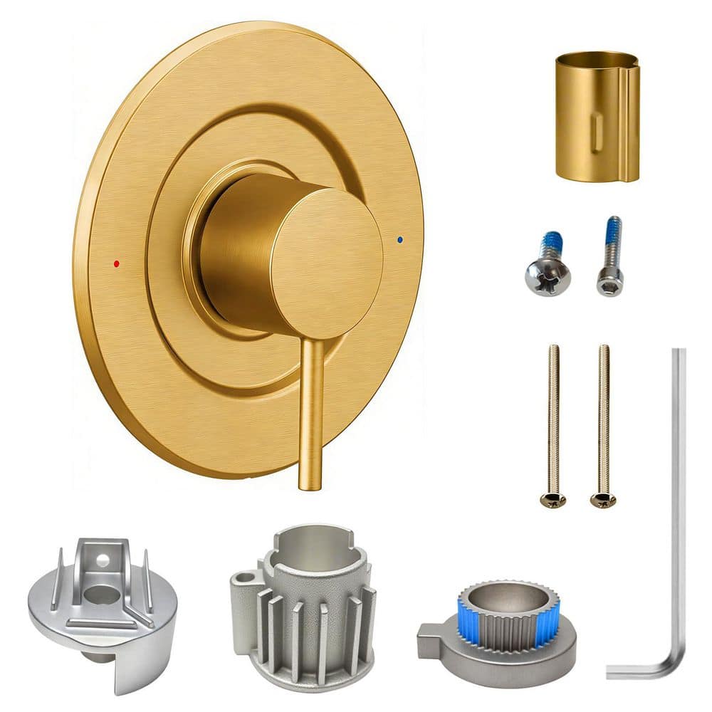 Brushed Gold Metal Shower and Tub Trim Kit with Pressure Balancing Lever Handle for Bathroom Temperature Control price history on PriceWatchPro