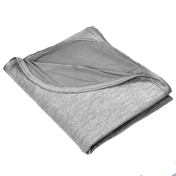 Cooling Blanket for Hot Sleepers - Lightweight, Breathable, Double-Sided, 108 x 90 Inches Polyester Gray