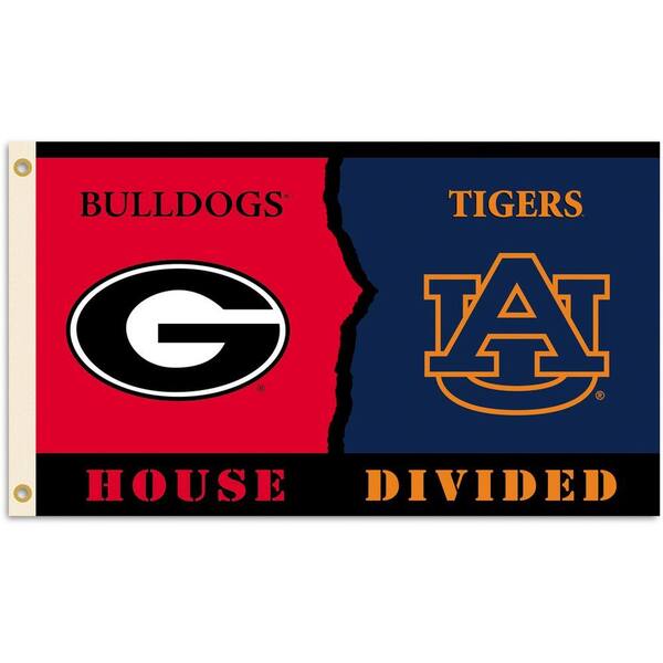 BSI Products NCAA 3 ft. x 5 ft. Georgia/Auburn Rivalry House Divided Flag-DISCONTINUED