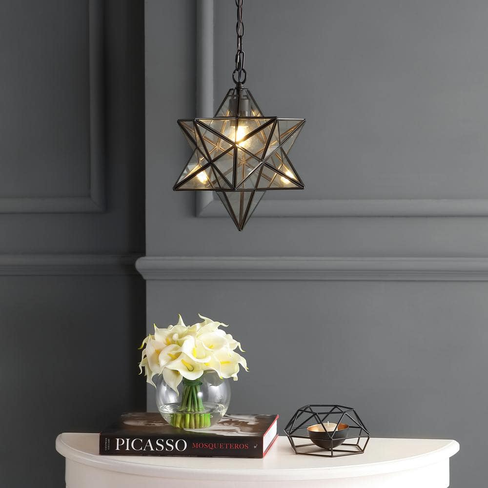Stella 12" Oil Rubbed Bronze Star-Shaped LED Pendant with Clear Glass