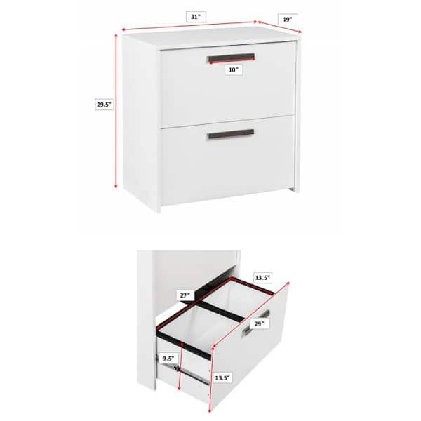 AGH Deco Alaska White Lateral File Cabinet AK4500LFWW - The Home Depot