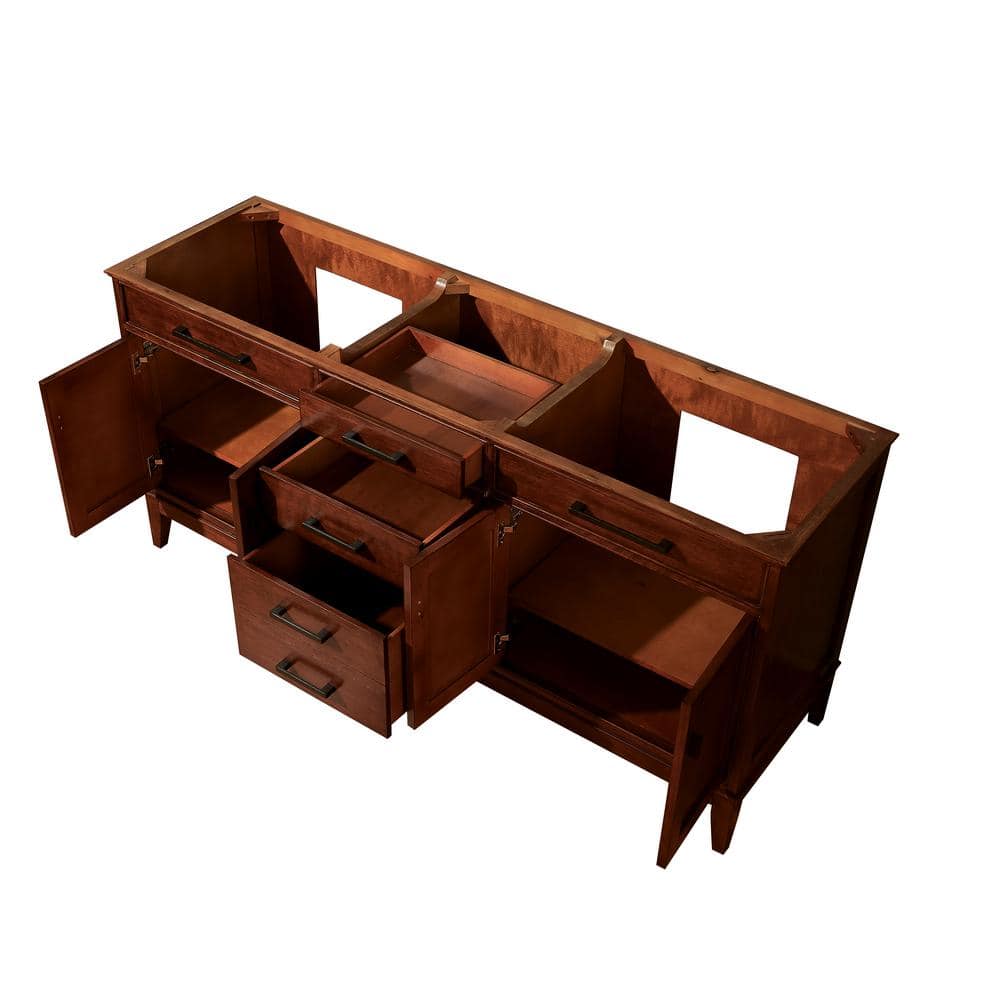 Tobacco Solid Wood Double Freestanding Vanity 72"