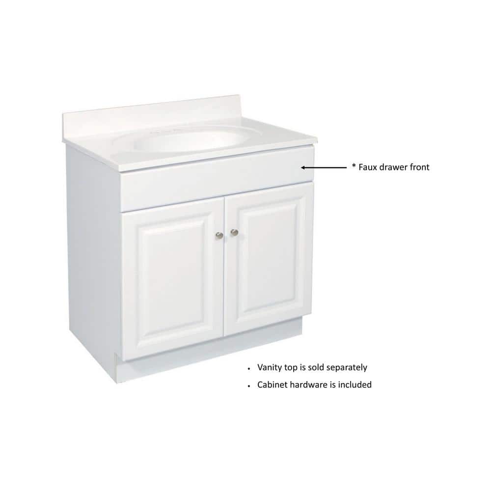 Wyndham 24-Inch White MDF Freestanding Bathroom Vanity Cabinet