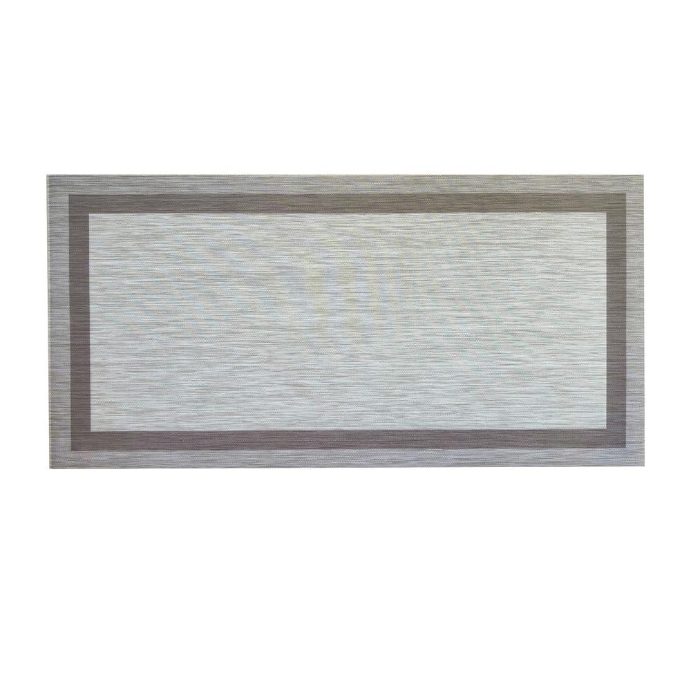 Alpine Grey Woven Vinyl Home Kitchen Mat Waterproof Area Rug for Indoor/Out