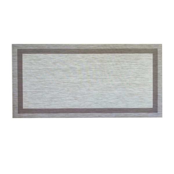 Alpine Grey Woven Vinyl Home Kitchen Mat Waterproof Area Rug for Indoor/Outdoor 24 in. x 47 in.