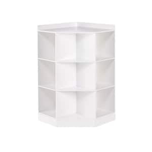 37.31 in. H x 31.62-in. W x 22.43-in. D White MDF Kids Corner Playroom Cabinet with 6-Storage Cubbies and 3-Shelves