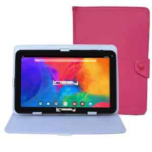 10.1 in. 1280 x 800 IPS 2GB RAM 32GB Storage Android 12 Tablet with Pink Leather Case