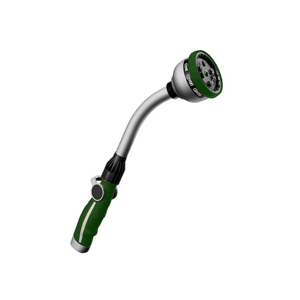 15 in. Green Garden Hose Wand-Heavy-Duty Meta Nozzlel, 10-Sprays, Thumb Flow Control for Baskets and Shrubs