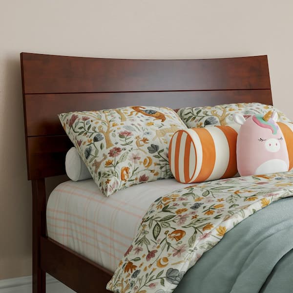 Phoenix Walnut Brown Wood Twin Panel Headboard