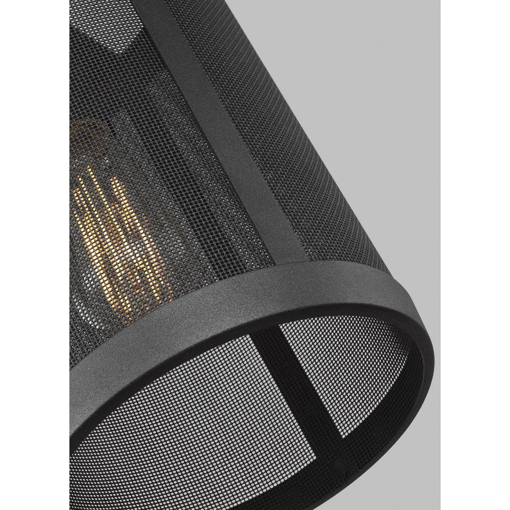 Gereon Black Aluminum Mini Drum Pendant Light