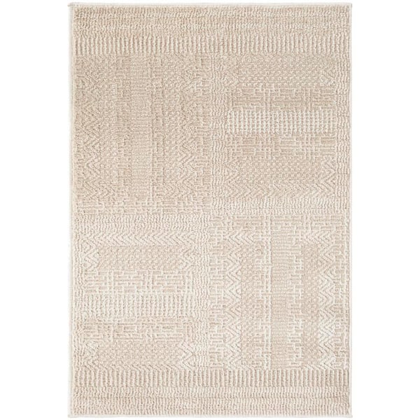 Nordic Taupe 2 ft. x 3 ft. All-Over Design Contemporary Area Rug
