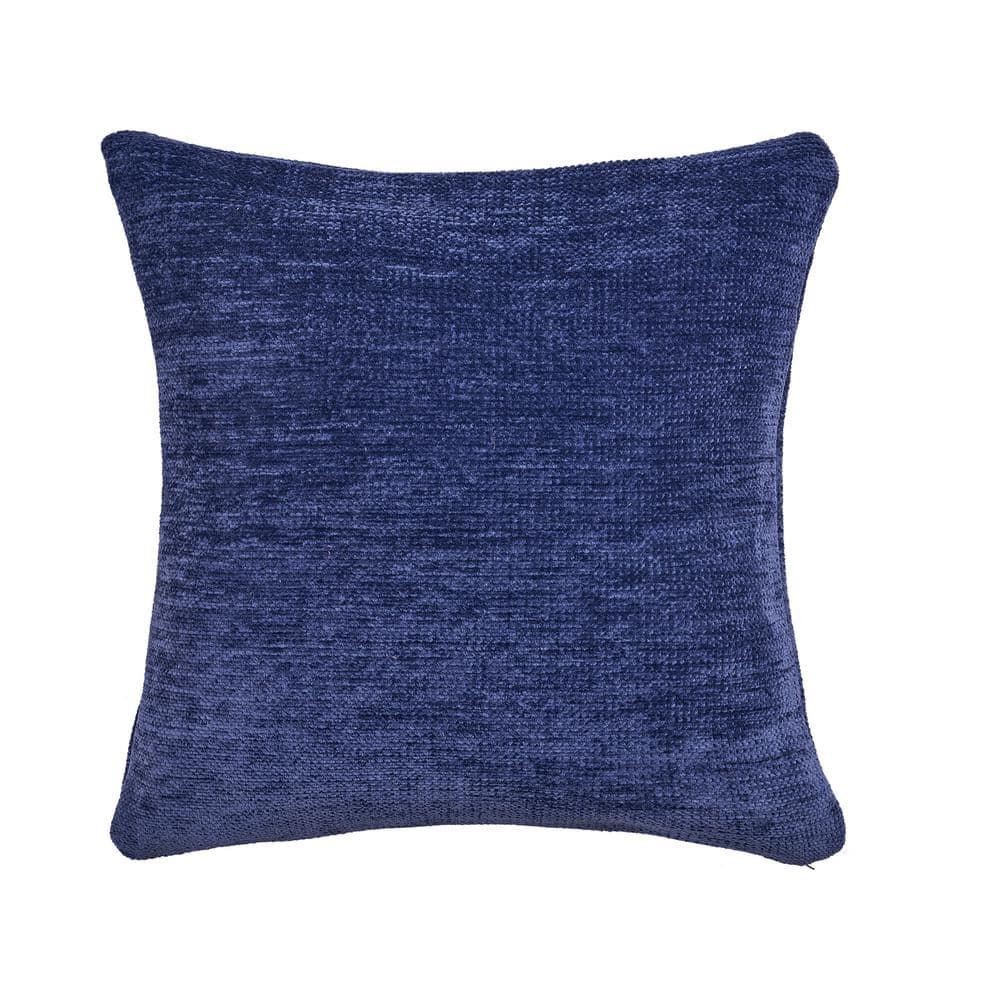 Yuvi Navy 20 in. x 20 in. Solid Machine Made Polyfill Throw Pillow
