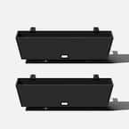 36 in. x 10 in. Black Plastic Railing Window Box (2-Pack)