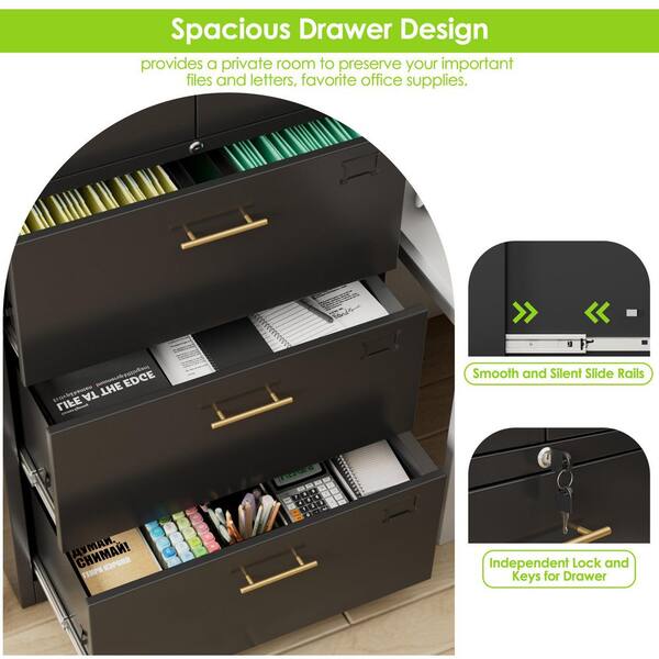 System-2 7-Drawer Key Lock File Cabinet - Locking Desk Organizer, 11.8"W X 14"D X 13.1"H