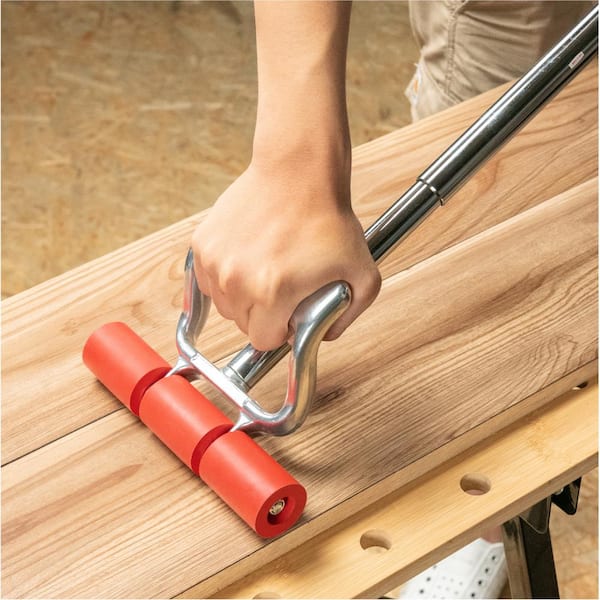 17 in. to 27 in., 7.5 in. Wide Extendable Handle Floor and Wall Roller for Vinyl Flooring, Tile & Linoleum Roller