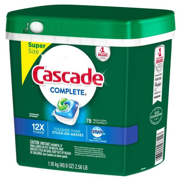 Cascade Complete ActionPacs Dishwasher Detergent, Fresh Scent, 78 count