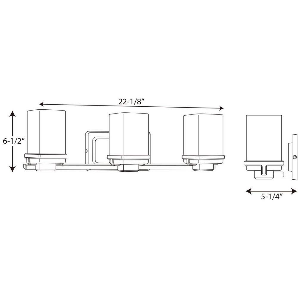 Polished Chrome 3-Light Bath Vanity with Etched Opal Glass