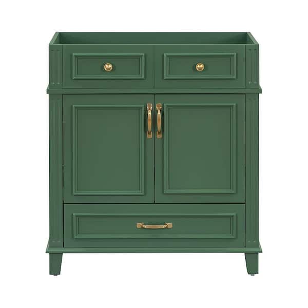 Adrinfly 30 in. W x 18 in. D x 33 in H Bath Vanity Cabinet without Top, Storage Cabinet with Soft Closing Doors & Drawer, Green
