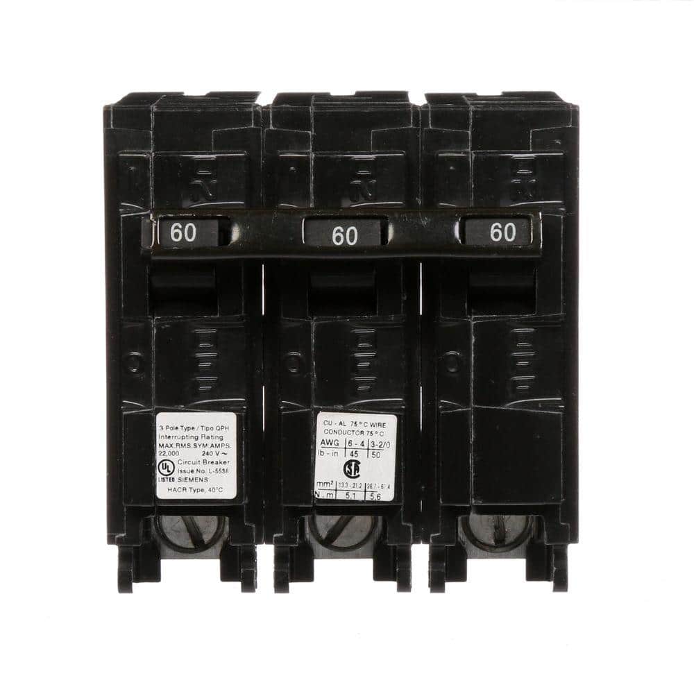 60 Amp Three-Pole Type QPH 22kA Circuit Breaker price history on PriceWatchPro