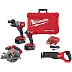 M18 FUEL 18V Lithium-Ion Brushless Cordless Combo Kit (4-Tool) with Two 5.0 Ah Batteries, 1 Charger 1 Tool Bag