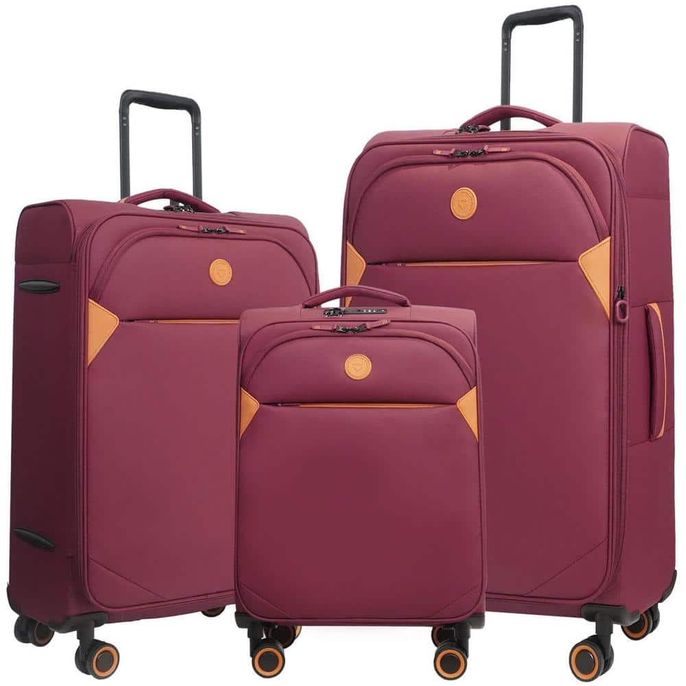 VERAGE Cambridge Lightweight and Sturdy 3-Pcs Luggage Sets Softside ...