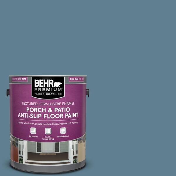 BEHR PREMIUM 1 gal. #BXC-36 Aegean Blue Textured Low-Lustre Enamel Interior/Exterior Porch and Patio Anti-Slip Floor Paint
