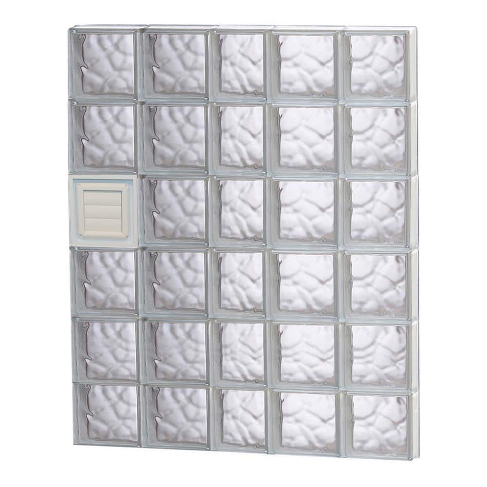Clearly Secure 36.75 in. x 46.5 in. x 3.125 in. Frameless Wave Pattern ...