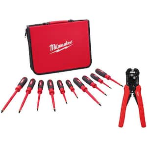 1000-Volt Insulated Screwdriver Set with Case with Self-Adjusting Wire Stripper and Cutter (11-Piece)