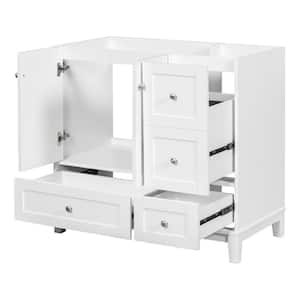 35.4 in. W x 17.5 in. D x 33 in. H Bath Vanity Cabinet without Top in White