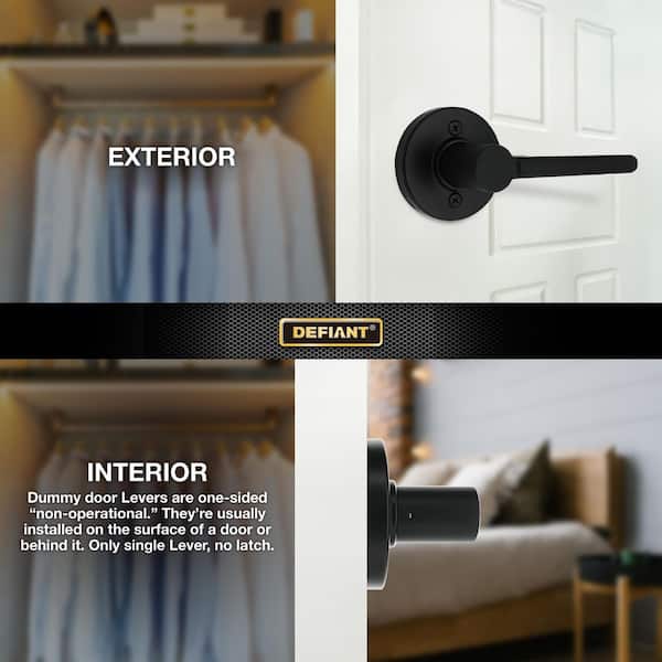 Defiant Tonebridge Matte Black Dummy Door Handle with Round Rose