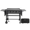 Royal Gourmet 35 in. 4-Burner Propane Gas Grill Griddle with Cover, Flat Top, Black GB4001C