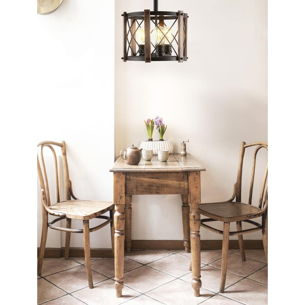 Ferme 14" 3-Light Oil Rubbed Bronze Farmhouse Flush Mount