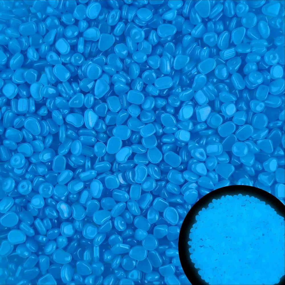 3000 Pieces 1 in. x 1 in. Blue Glow in The Dark Pebbles, Luminous Decorative Landscape Rocks for Garden Landscaping price history on PriceWatchPro