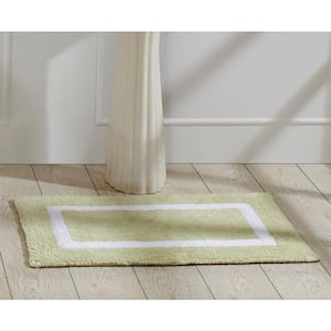 Hotel Collection Sage/White 21 in. x 34 in. 100% Cotton Bath Rug