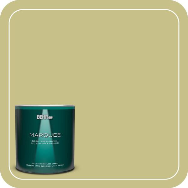 BEHR MARQUEE 1 qt. #PPU9-11 Wheat Grass Semi-Gloss Enamel Interior Paint & Primer