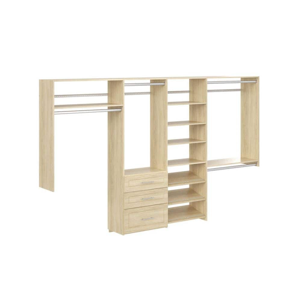 Closet Evolution 96 in. W 120 in. W Harvest Grain Modern Raised Dual