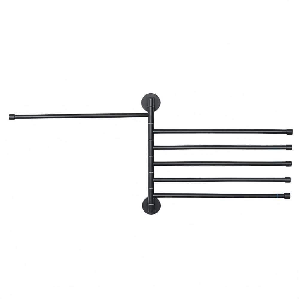 6-Arm Folding Swivel Towel Rack for Bathroom, Wall Mounted Stainless Steel Swing Out Drying Racks, Matte Black price history on PriceWatchPro