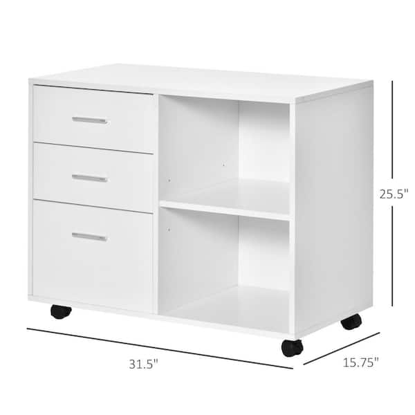 HOMCOM White/Grey 7-Drawer Storage Organizer Cabinet with Fabric Bins  831-253V80 - The Home Depot