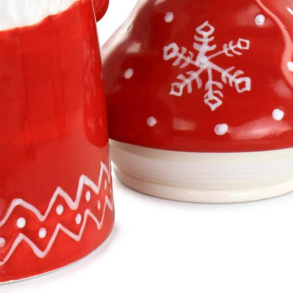 Mr. Christmas 10.75 inch Nostalgic Ceramic Lit Gnome Cookie Jar, Red