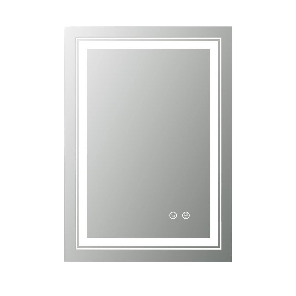 28 in. W x 36 in. H Rectangular Frameless with Anti-Fog Dimmable LED Makeup