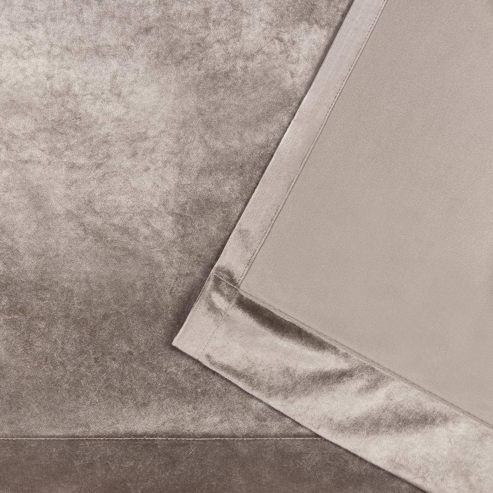 Taupe Velvet Light-Filtering Back Tab Window Curtain Panels, 52" x 84"