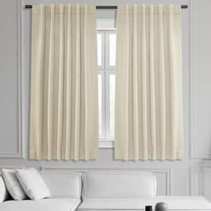 Egg Nog Polyester Room Darkening Curtain - 50 in. W x 63 in. L Rod Pocket with Back Tab Single Curtain Panel