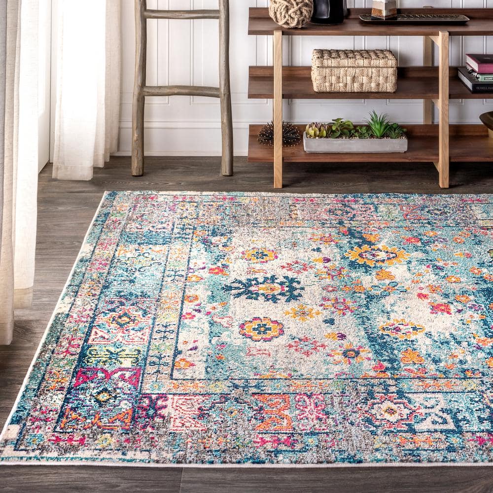 Bohemian Flair Multicolor Medallion Synthetic Area Rug 3x5