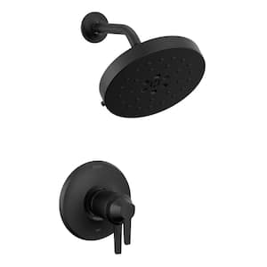 Galeon 1-Handle Wall-Mount Shower Trim Kit in Matte Black with UltraSoak (Valve Not Included)