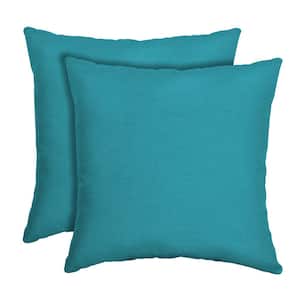 16 in. x 16 in. Lake Blue Leala Outdoor Square Pillow (2-Pack)