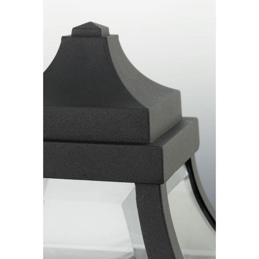 Black Aluminum Dimmable Outdoor Wall Lantern with Clear Glass