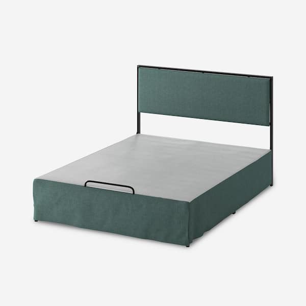 Nicky Modern 2 Piece King Platform Bedroom Set with Metal Base-SAGE