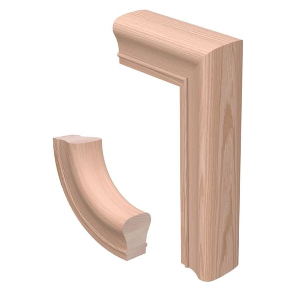 Stair Parts 7299 Unfinished Red Oak Straight 2-Rise Gooseneck No Cap Handrail Fitting