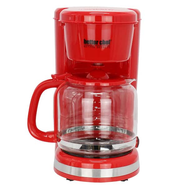 Better Chef 12-Cup 900-Watt Coffee Maker in Red 985121509M - The Home Depot