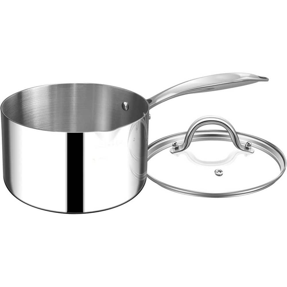 邦楽 sauce81 / Fade Away / 12inch JFVKAF 1 qt. Tri Ply Stainless Steel Nonstick Sauce Pan in Bright